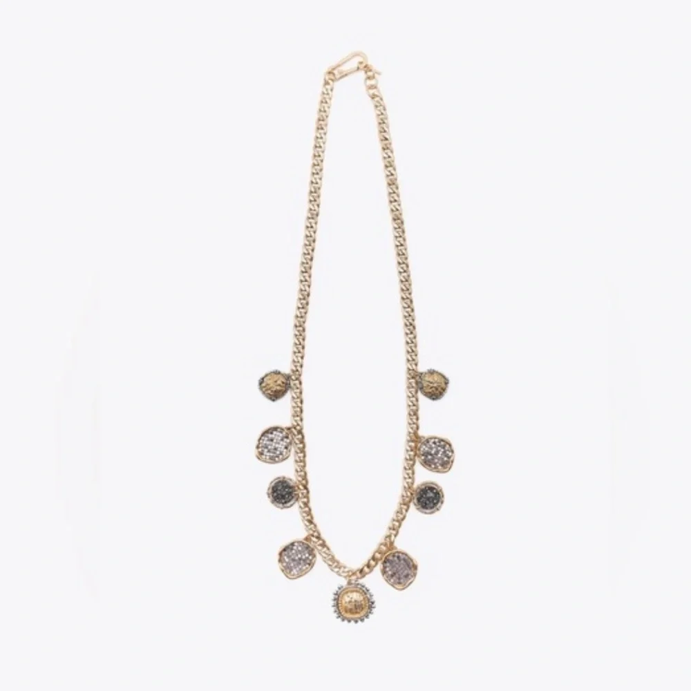 Zara NWT golden metal coin belt with pendants 1011/241
